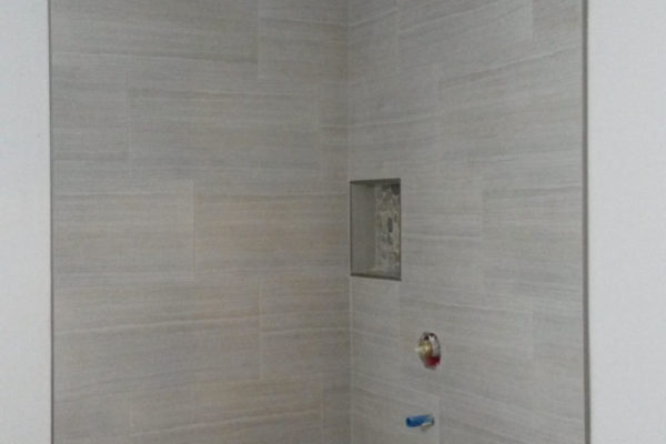 Tiled shower stall