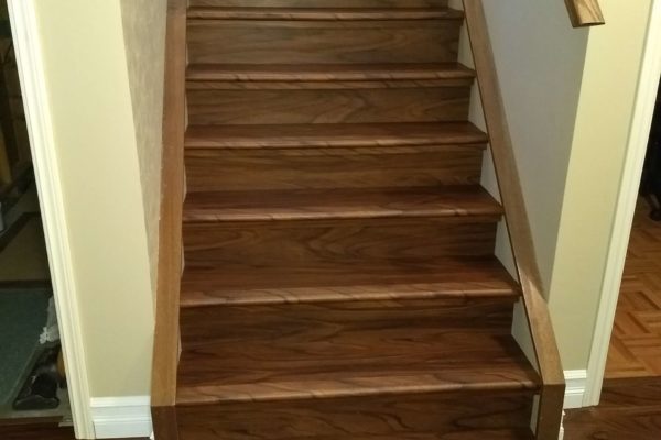 Stairs with Luxury Vinyl Plank flooring